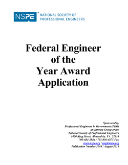 Federal Engineer of the Year Award Application
