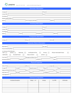 Customer Profile Form - Lonestar Ecology LLC