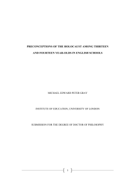 PRECONCEPTIONS OF THE HOLOCAUST AMONG THIRTEEN