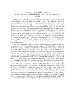 Perception of Spanish in contact: Bolivian listeners` expectation and