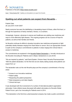 Spelling out what patients can expect from Novartis