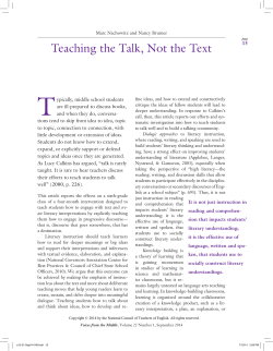 Teaching the Talk, Not the Text