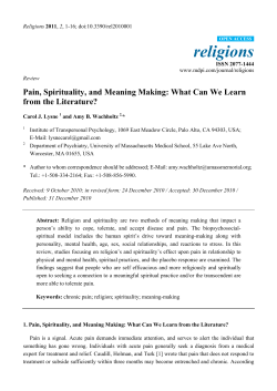Pain, Spirituality, and Meaning Making: What Can We Learn