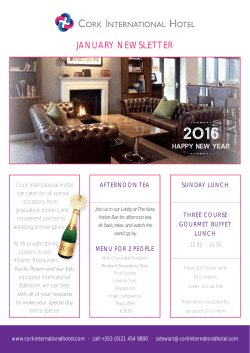 january newsletter - Cork International Hotel