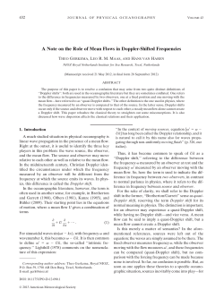 A Note on the Role of Mean Flows in Doppler