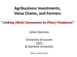Agribusiness Investments, Value Chains, and Farmers