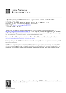 Authoritarianism and Political Culture in Argentina