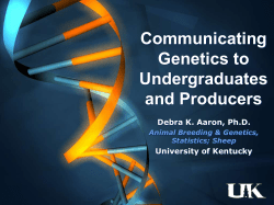 Communicating Genetics to Undergraduates and Producers