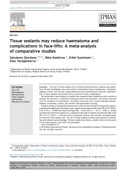 Tissue sealants may reduce haematoma and complications in face