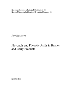 Flavonols and Phenolic Acids in Berries and Berry Products