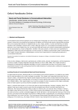 Hand gestures and facial displays in