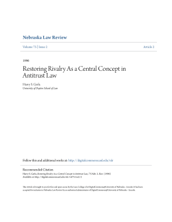 Restoring Rivalry As a Central Concept in Antitrust Law