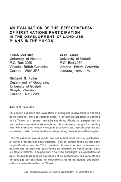 an evaluation of the effectiveness of first nations participation in the