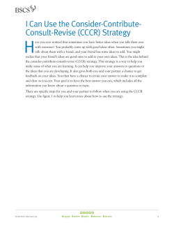 I Can Use the Consider-Contribute- Consult