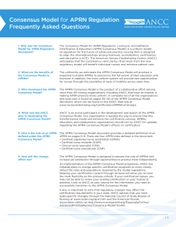Consensus Model for APRN Regulation FAQ