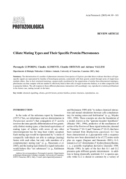 Ciliate Mating Types and Their Specific Protein Pheromones