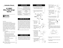 HI 38067 Silica High Range Test Kit