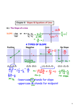 -lowercase m stands for slope -uppercase M stands for midpoint