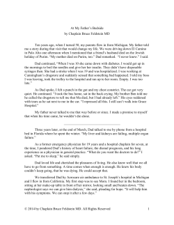 At My Father`s Bedside