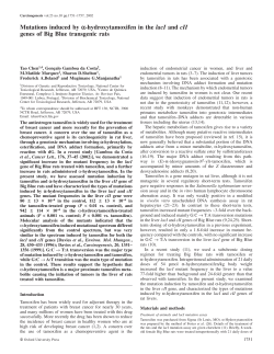 Mutations induced by &alpha;-hydroxytamoxifen in the lacI