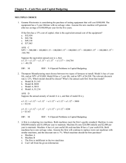 Chapter 9&mdash;Cash Flow and Capital Budgeting