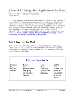 Inferential Thinking: Reading Between the Lines