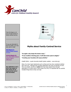 Myths about Family-Centred Service