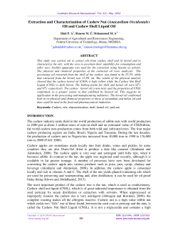 Extraction and Characterization of Cashew Nut
