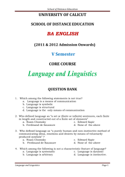 Language and Linguistics