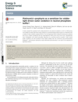 Platinum(ii)&ndash;porphyrin as a sensitizer for visible