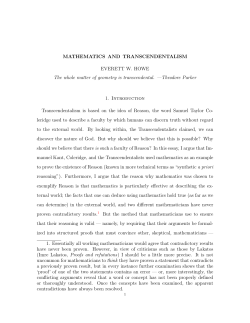 Mathematics and Transcendentalism