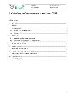 Analysis of chemical oxygen demand in wastewater (COD)
