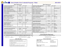 Liberal Studies (Non Credential Program) - Music 2014-2015