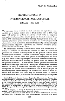 Protectionism in International Agricultural Trade, 1850