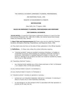 (Emergency Planning, Preparedness and Response