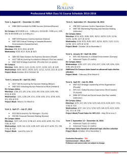 Professional MBA Class 51 Course Schedule 2014-2016