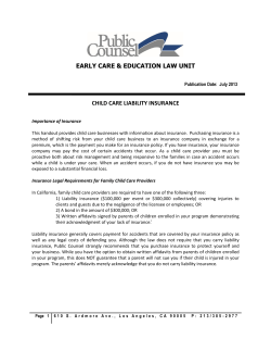 CHILD CARE LIABILITY INSURANCE