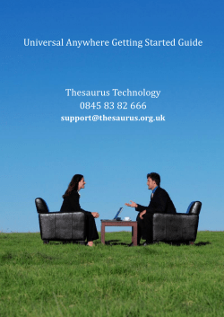 Universal Anywhere Getting Started Guide Thesaurus Technology