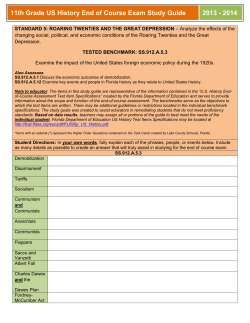 11th Grade US History End of Course Exam Study Guide 2013