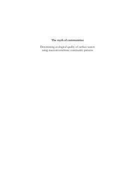 The myth of communities Determining ecological quality of
