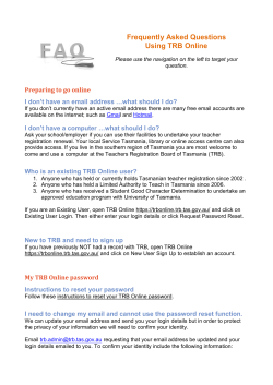 Frequently Asked Questions Using TRB Online