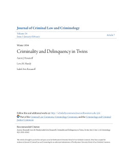 Criminality and Delinquency in Twins