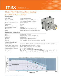Model P214 Piston Flow Meter (Analog) 5 cc/min to 10,000 cc/min