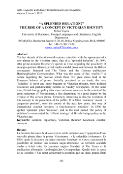 “a splendid isolation?” the rise of a concept in victorian
