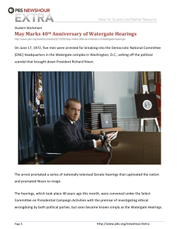 May Marks 40th Anniversary of Watergate Hearings