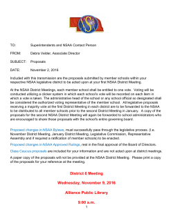 District 6 Meeting Wednesday, November 9, 2016 Alliance Public