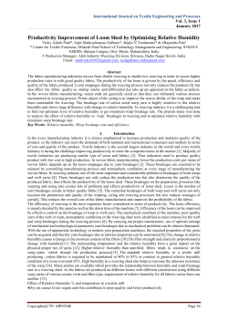 Productivity Improvement of Loom Shed by Optimizing Relative