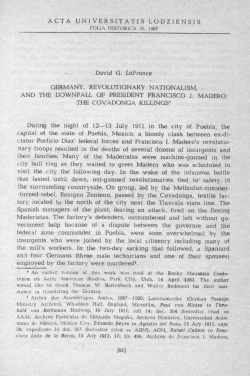 ACTA UNI VERSITATIS LODZIENSIS David G. LaFrance