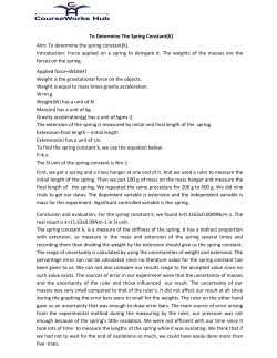 To Determine The Spring Constant(K)