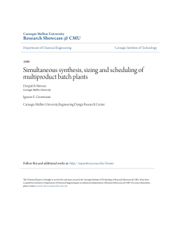 Simultaneous synthesis, sizing and scheduling of multiproduct batch